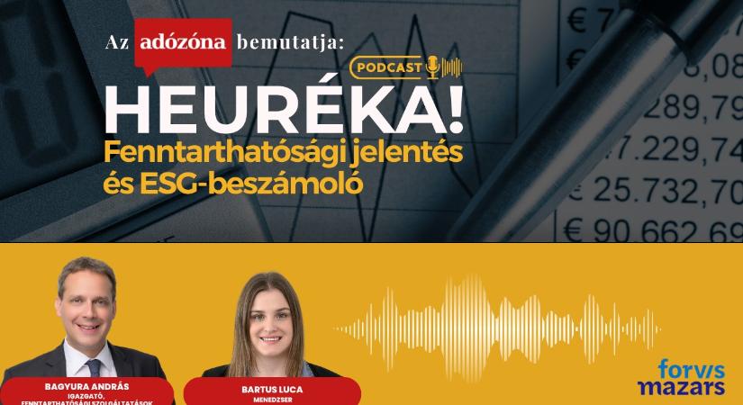 Heuréka! Az Adózóna podcastsorozata – 33. rész: fenntarthatósági jelentés és ESG-beszámoló