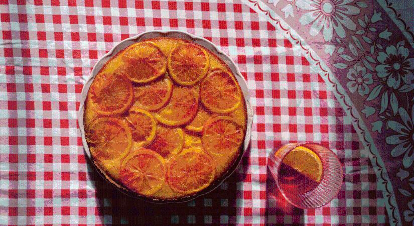Citrusos-camparis-joghurtos fordított torta