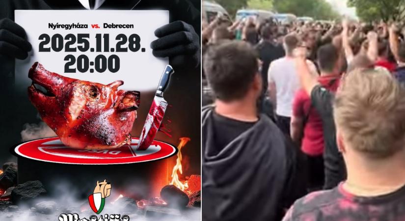 Sült malacfejjel üzentek a Szpari-szurkolók a lokistáknak