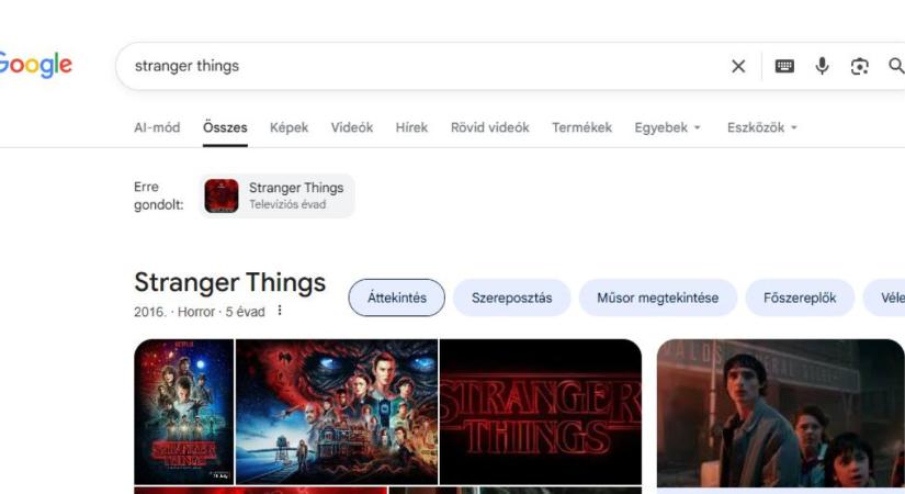 Most azonnal írd be a Google keresőjébe, hogy Stranger Things!