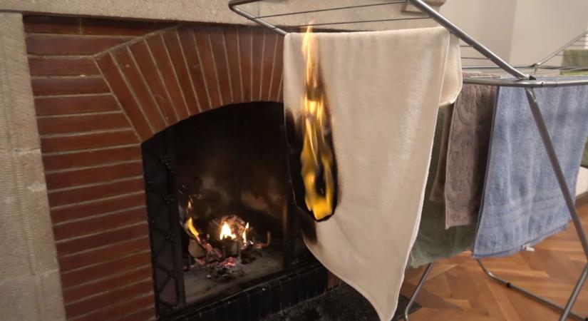 Kevésen múlt a tragédia, csak a száradó ruhák gyulladtak meg a családi házban