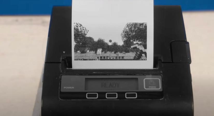 Minecraft egy nyugtanyomtatóval? Őrület, de megcsinálták: hőpapíron fut a játékmenet (videó)