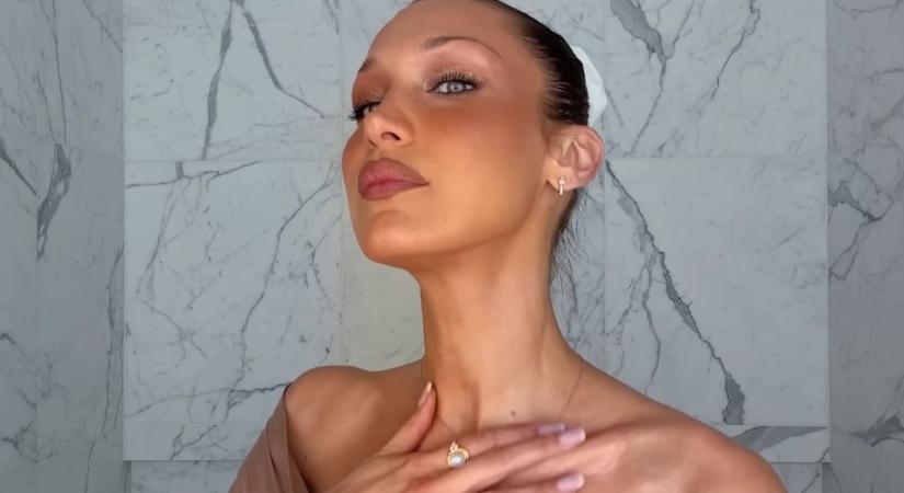 Melltartó nélkül mutatta be új parfümjét a szupermodell, Bella Hadid