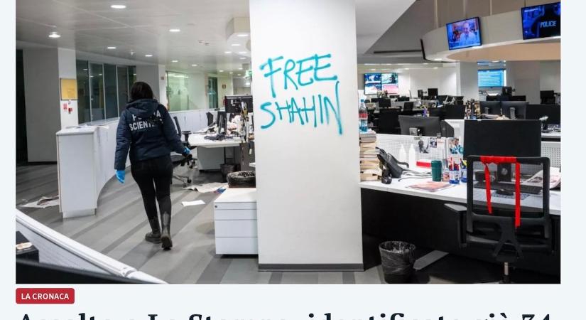 Palesztinbarát tüntetők dúltak fel egy szerkesztőséget