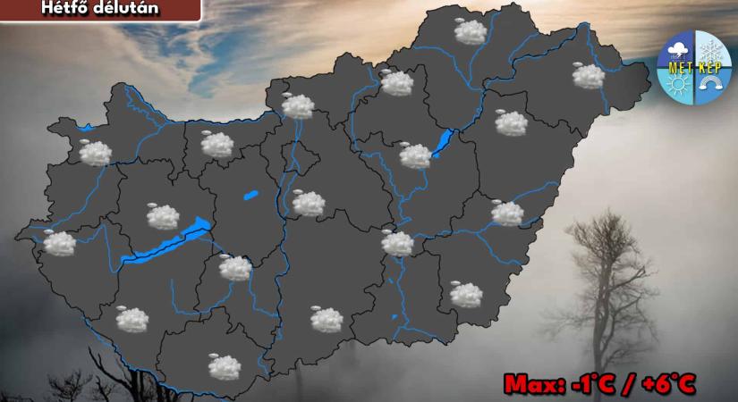 Borult, ködös idővel indul a hét