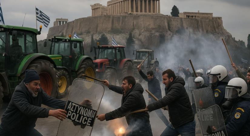 Gazdatüntetések és könnygáz Görögországban – befagyott uniós pénzek fűtik az indulatokat