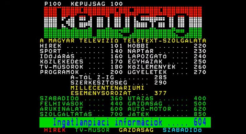Az internet előtti internet volt a magyar tévé Képújságja