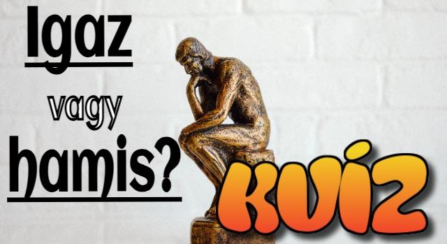 Igaz vagy hamis Kvíz: amit csak a legjobbak töltenek ki hibátlanul!