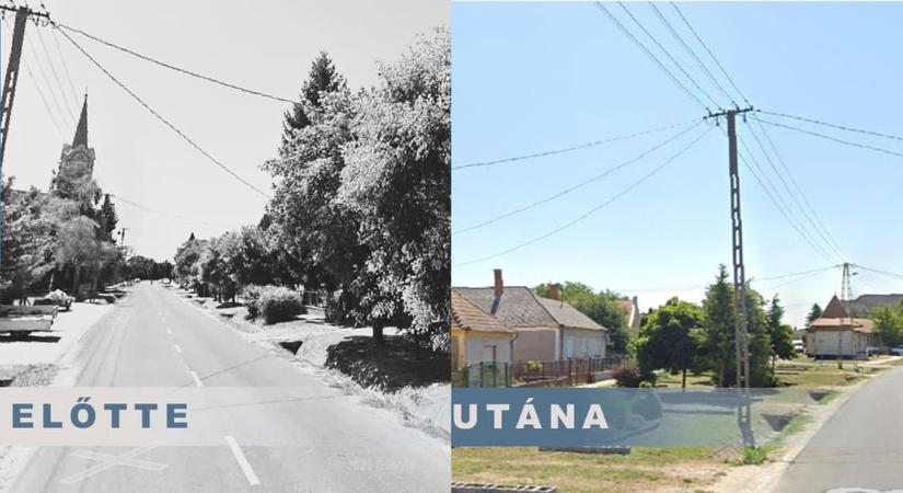 Ugyanakkor készült „előtte-utána” fotókkal mutatta be Dabronc fejlesztését Navracsics Tibor