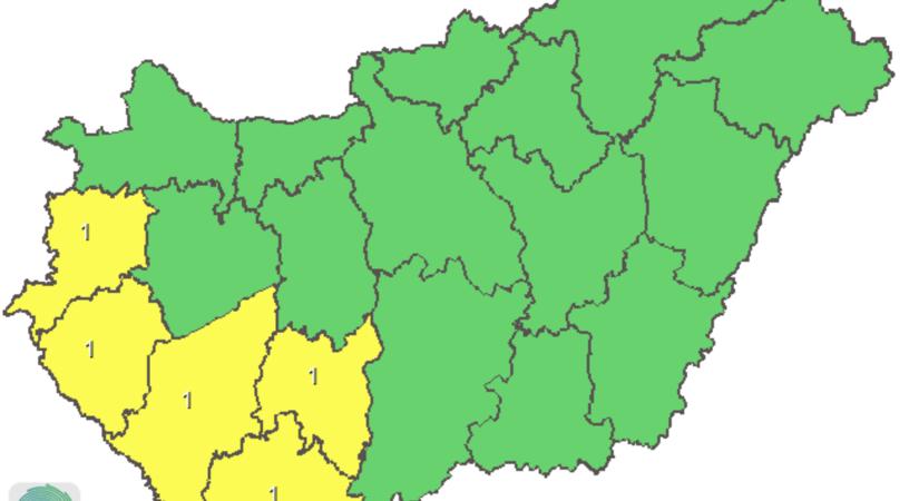 Friss életveszélyes időjárás-figyelmeztetést adott ki a meteorológia számos vármegyére keddre
