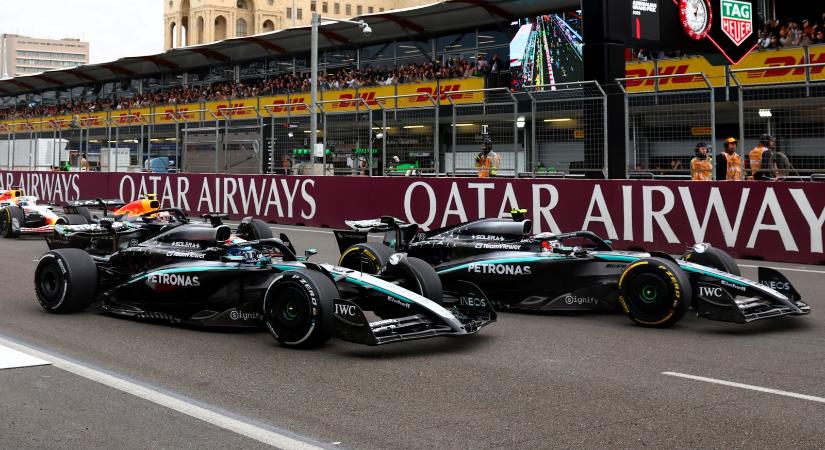 Energiaitalt, csipszet reklámoz a Mercedes az F1-ben