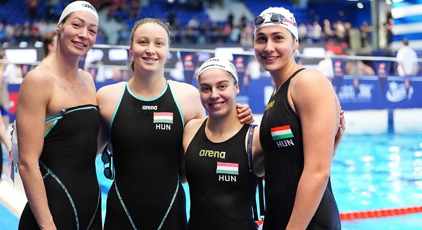 Országos csúcsot úszott a debreceni sellőlánnyal felálló női gyorsváltó csapat