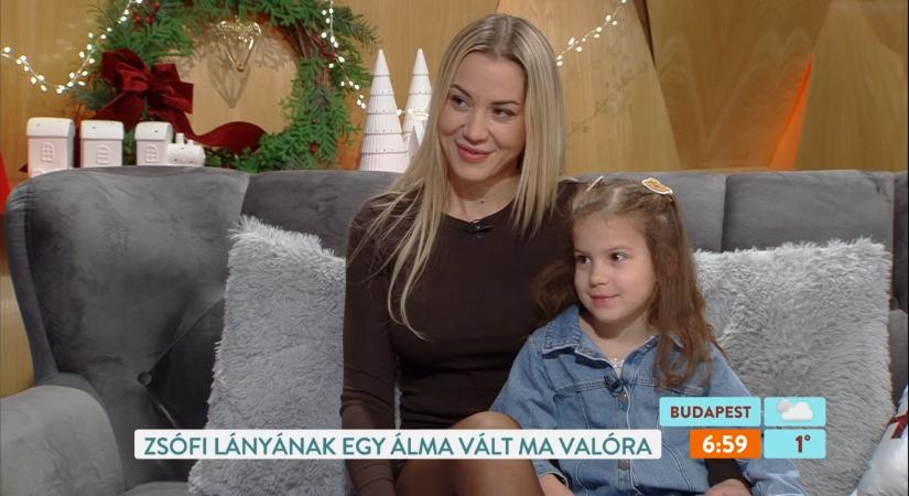 Szabó Zsófi lányának teljesült a nagy álma: Luca a Reggeli stúdiójában járt