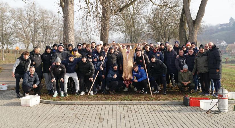 Így vág disznót egy NB II-es csapat