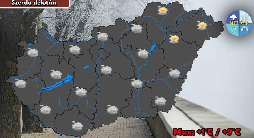 Folytatódik a jobbára borult, ködös idő