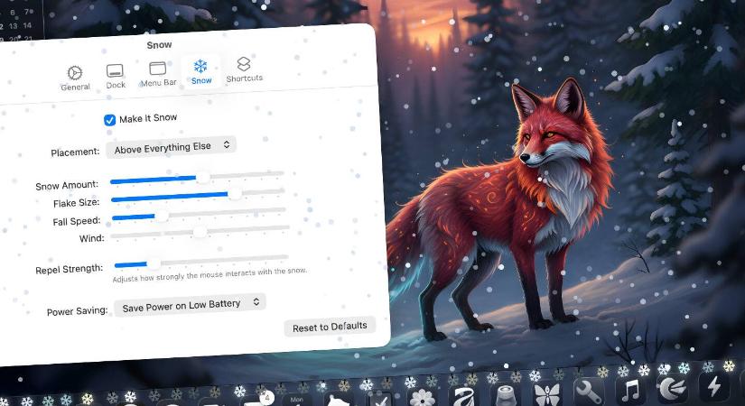 Alakítható virtuális égősor és hóesés a Desktopra, lenyűgöző kivitelben