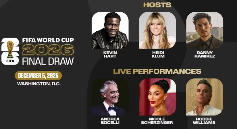 Heidi Klum és Kevin Hart berobbantják a focivébét: hollywoodi sztárparádé a sorsoláson