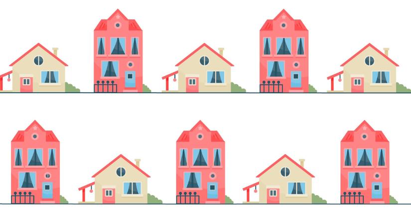 Optikai illúzió: 130 feletti az IQ-ja, ha 20 másodperc alatt rájön, melyik ház nem illik a sorba