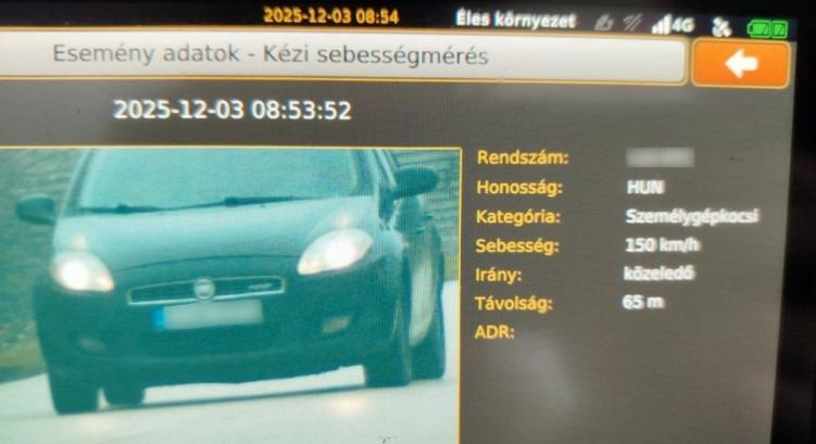 Extrém gyorshajtó Tabon – a megengedett sebesség háromszorosával hajtott