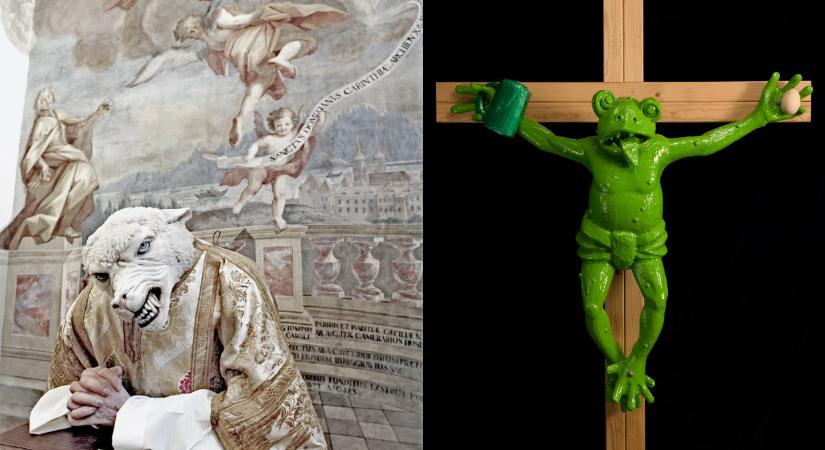 Keresztre feszített állat borzolja a kedélyeket Bécsben