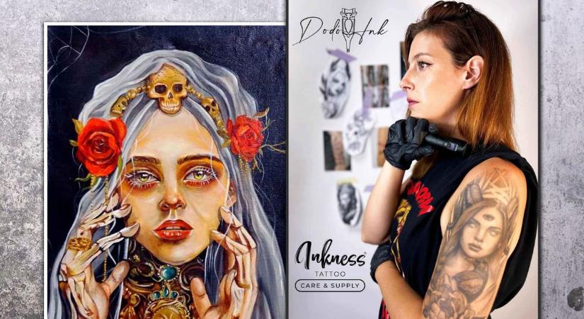 Giczi Dóra festménykiállítása a könyvtárban