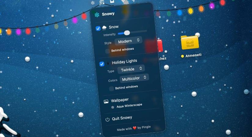 Havazás az Asztalon ingyen, virtuális karácsonyi világítással