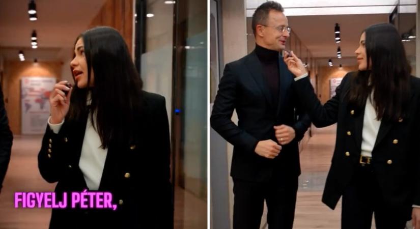 Gáspár Evelin tegeződve készített interjút Szijjártó Péterrel arról, hogy Vásárosnaményben milliárdos beruházás történt