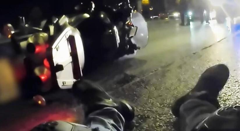 Fejkamerás felvétel rögzítette a Könyves Kálmán körúti motoros balesetet