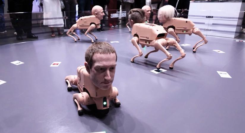Fényképeket kakáló, Musk- és Zuckerberg-fejű robotkutyák lopták el a show-t egy elit művészeti vásáron