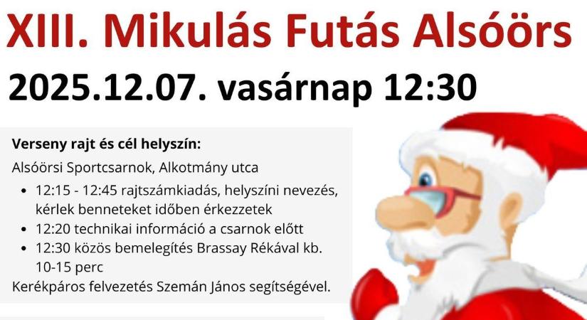 Újra Mikulás futás Alsóörsön!