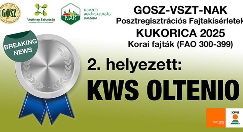 BREAKING NEWS! Megbízhatóan a csúcson - KWS OLTENIO - arany után egy ezüst is a főpályán!