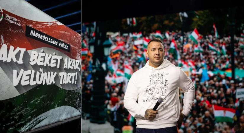 Megszólalt az Orbán-firkás pulcsi kapcsán Curtis - ebben jelent meg a Háborúellenes Gyűlésen