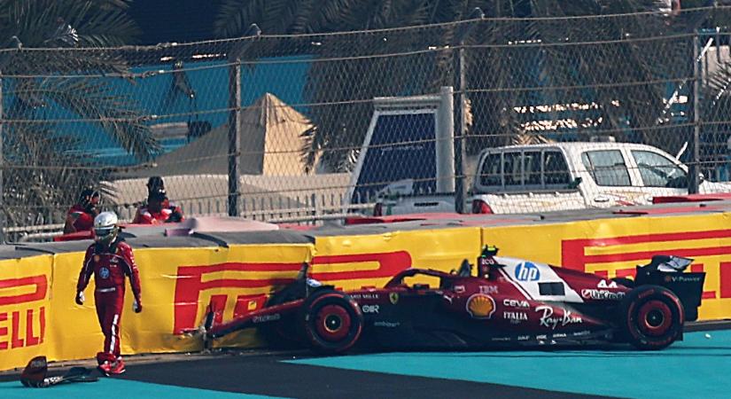 Hamilton autót tört az év utolsó F1-es edzésén