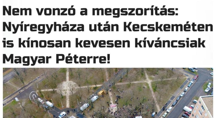 Kínosan kevesen voltak kíváncsiak Magyar Péterre Kecskeméten