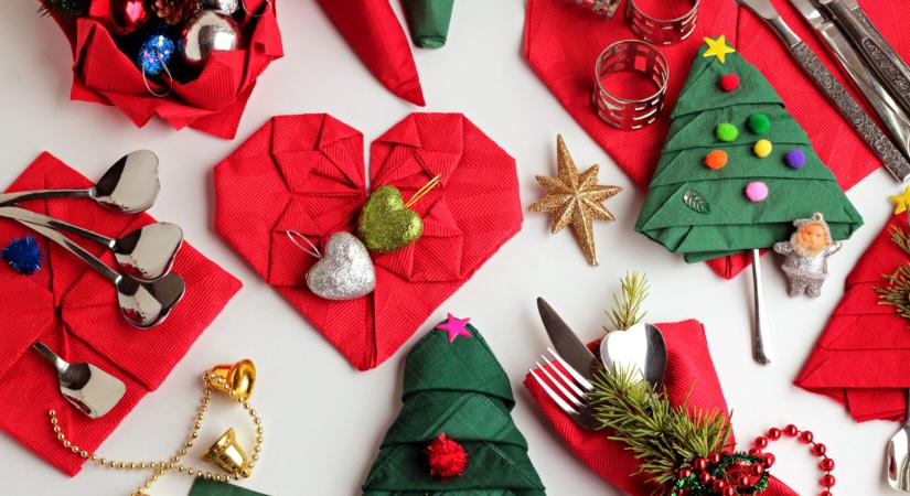 Karácsonyi szalvétahajtogatás: 3 látványos technika