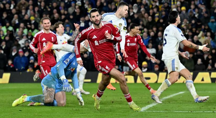 Videó: tökéletes befejezés – Szoboszlai Dominik góljával vezetett újra a Liverpool a Leeds ellen, egy ideig...