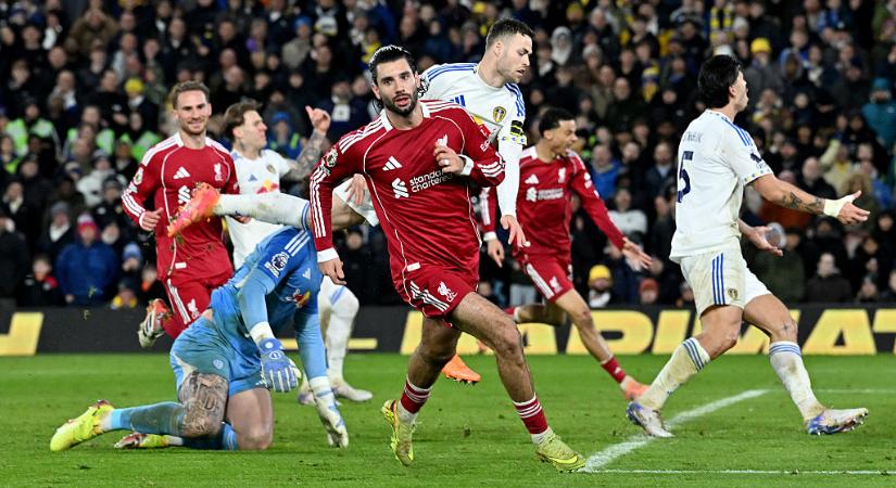 PL: hiába Szoboszlai hajrában szerzett gólja, végül pontokat vesztett a Liverpool a Leeds ellen – videóval