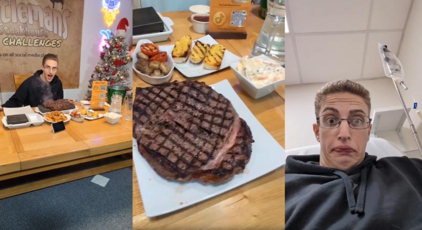 Kórházba került, miután megevett 2 kiló steaket és 2,5 kiló fish and chipset, aztán nagy zabálást rendezett