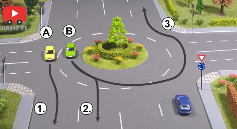 KRESZ-teszt: Észreveszi a civil rendőrt a zöld kocsi sofőrje?