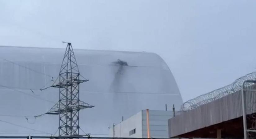 Csernobili dróntámadás: megsérült az atomerőmű védőpajzsa