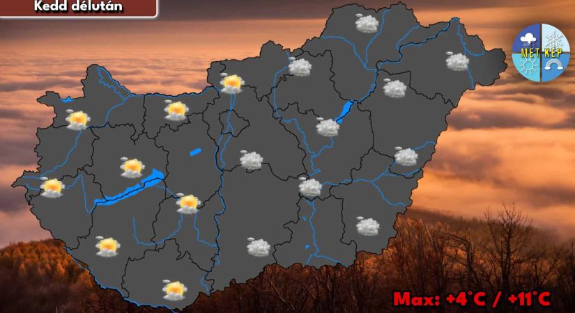 Folytatódik a borult, ködös idő, helyenként ködszitálás is előfordulhat