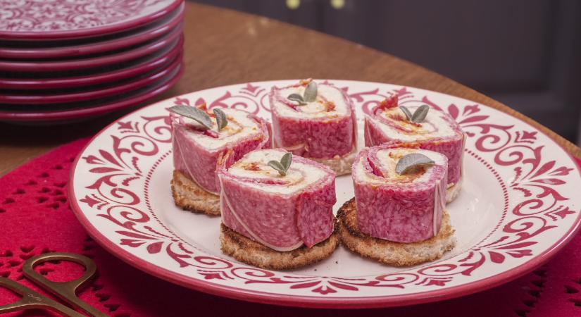 Mustáros szalámitekercs