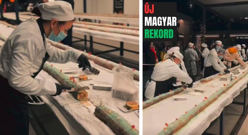 Hatalmas fatörzs sütemény készült Esztergomban, új magyar rekord született