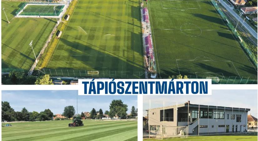 NS-képeslap: megszépült, korszerűbb lett a tápiószentmártoni sporttelep