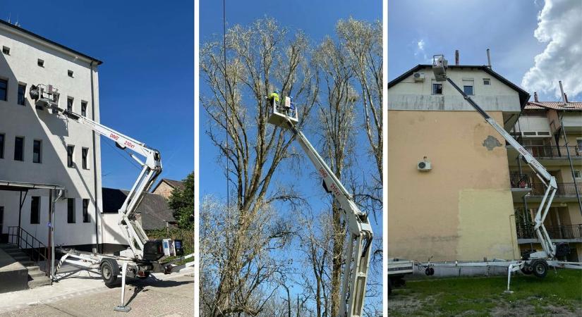 Számos munkához érdemes kosaras emelőt használni: egyszerre magasabban és biztonságosabban