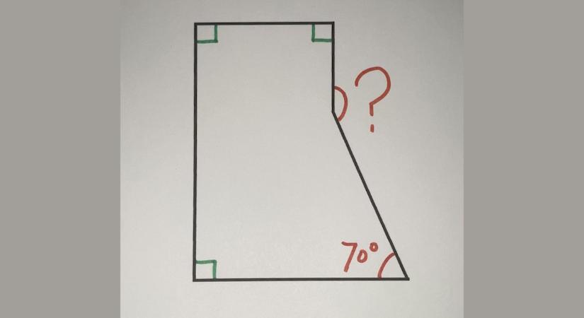 Agykarbantartó matek, geometria: hány fokos a pirossal jelölt szög? Pillanatok alatt fejben is kiszámolható!