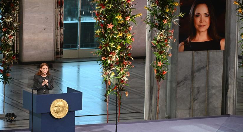 Nobel-békedíj: a venezuelai María Corina Machado lánya vette át a díjat