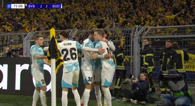 Gólokkal nyerhetett volna, de csak döntetlenre futotta a Dortmundnak a Bodø/Glimt ellen