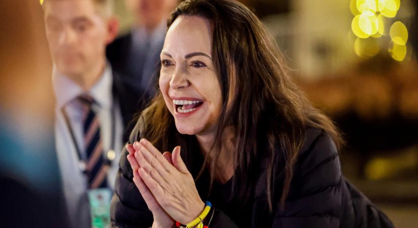 A Nobel-békedíjas Machado több mint egy év után jelent meg a nyilvánosság előtt Oslóban