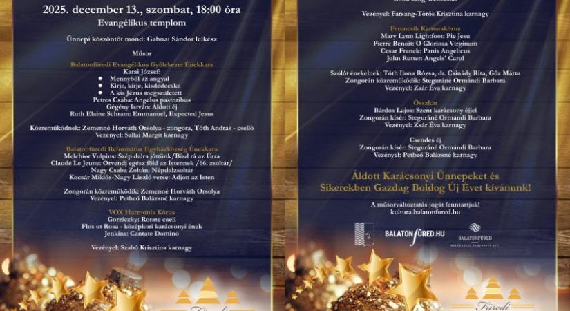 Felnőtt kórusok karácsonyi koncertje Balatonfüreden (balatonfured.hu)
